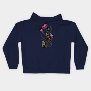 Purple Abstract Rose Kids Hoodie